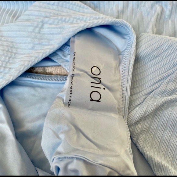 Onia One Piece Swimsuit Natalie Blue White Size L - Picture 6 of 10